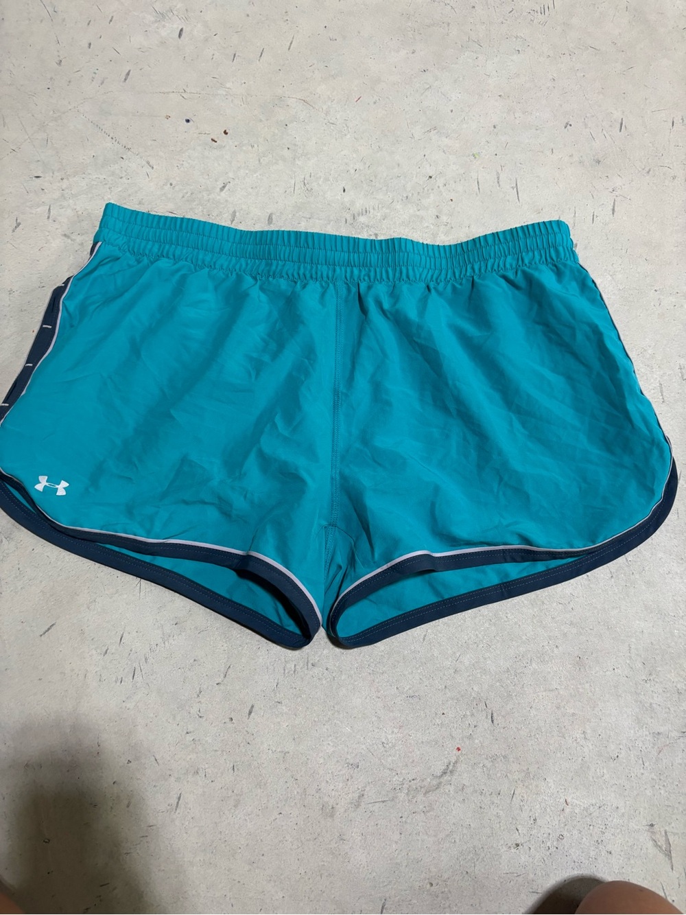Under Armour Women’s Teal Athletic Shorts with Navy Trim